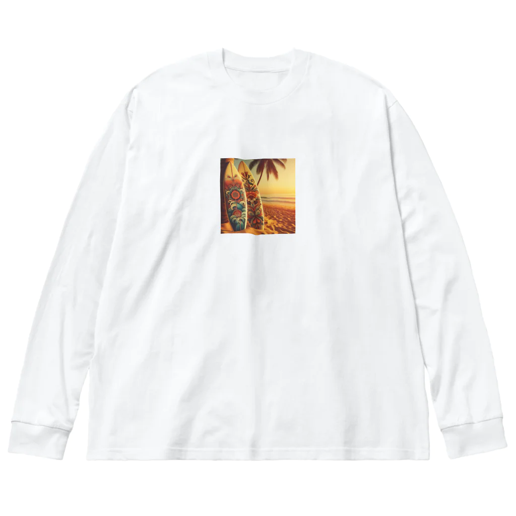 Lovers-chapelのレトロサーフボード Big Long Sleeve T-Shirt