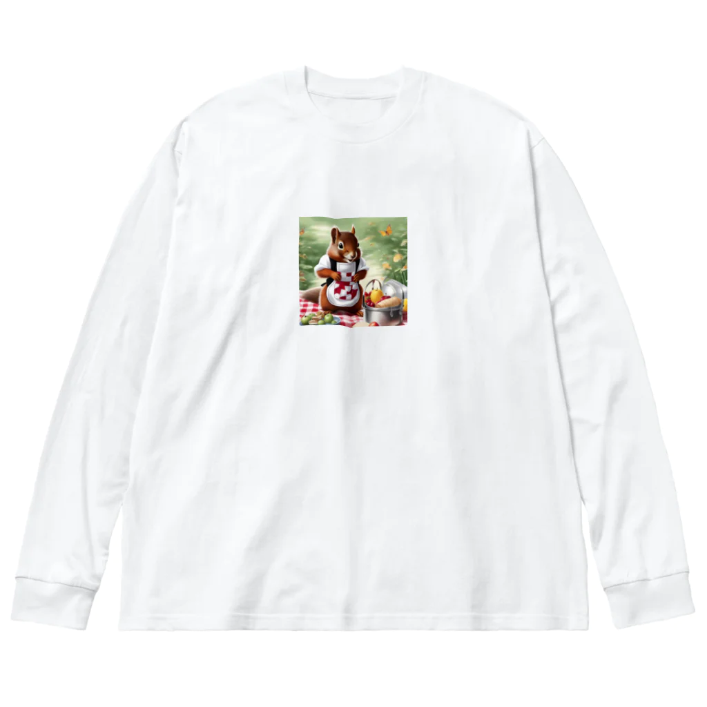 mari0909の可愛らしいシマリスのエプロン姿 Big Long Sleeve T-Shirt