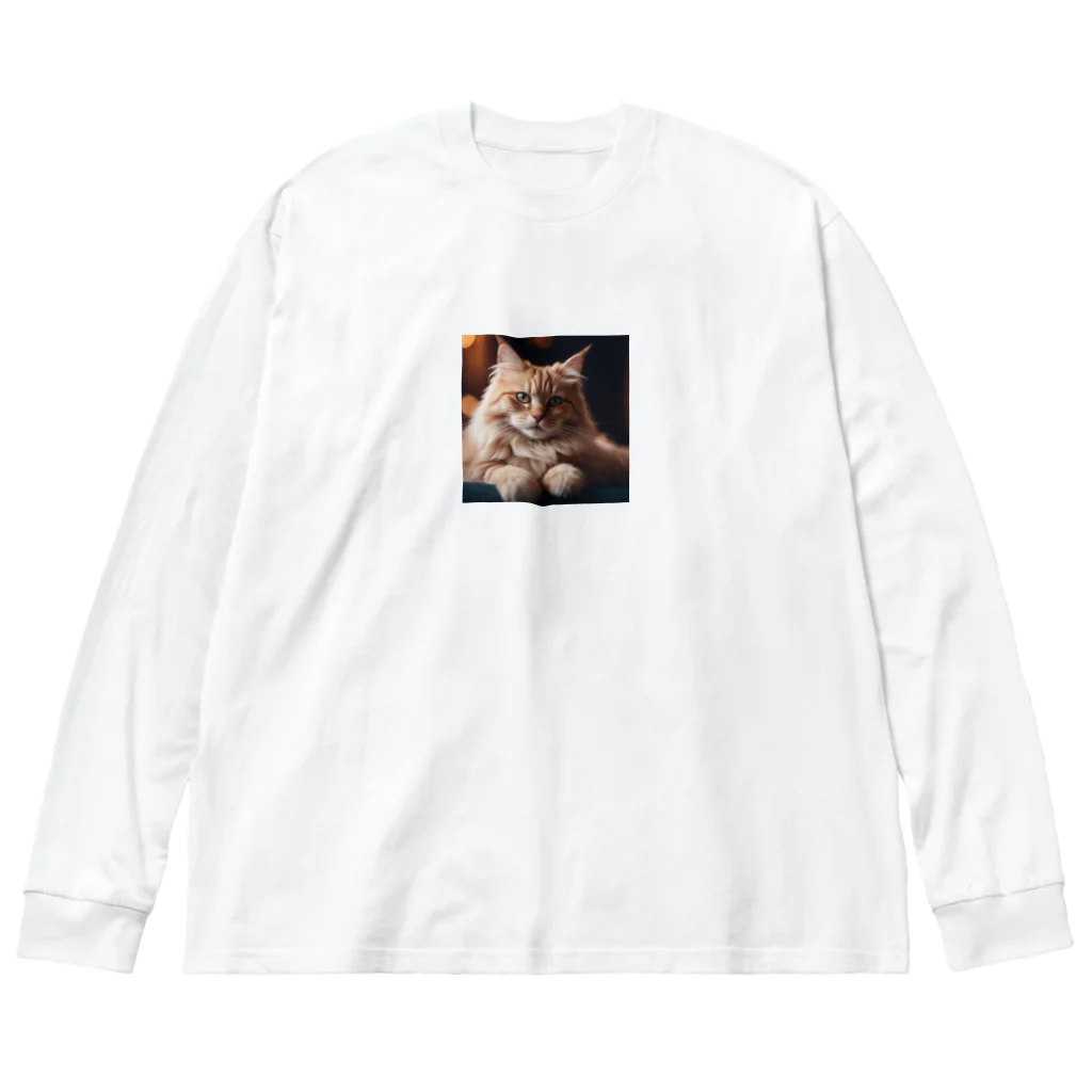 マオのふんわり猫 ビッグシルエットロングスリーブTシャツ