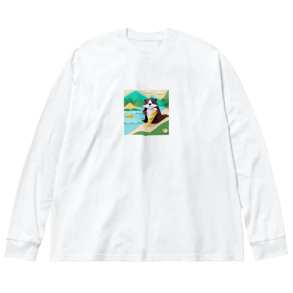 yumiceのice meets オリガミカワウソ ビッグシルエットロングスリーブTシャツ