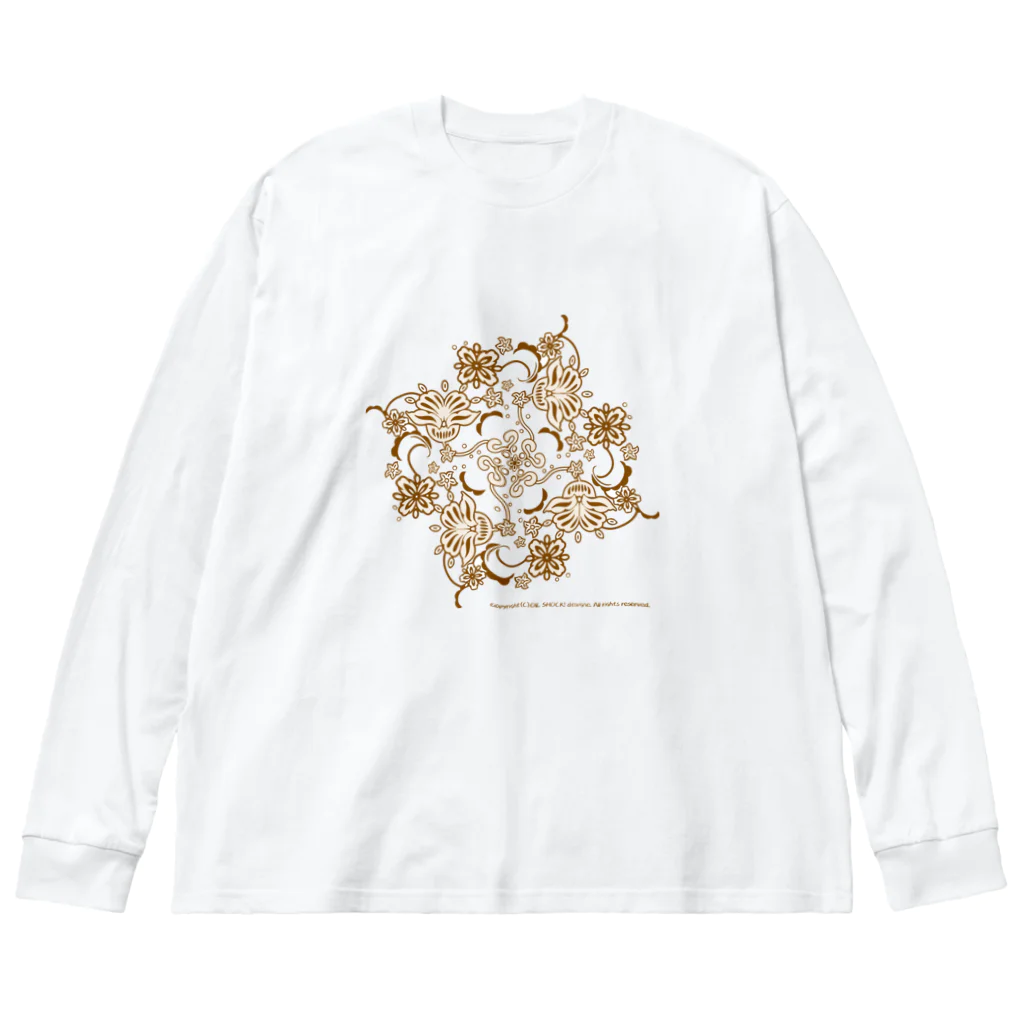 ファンシーTシャツ屋のゴールドフラワー Big Long Sleeve T-Shirt