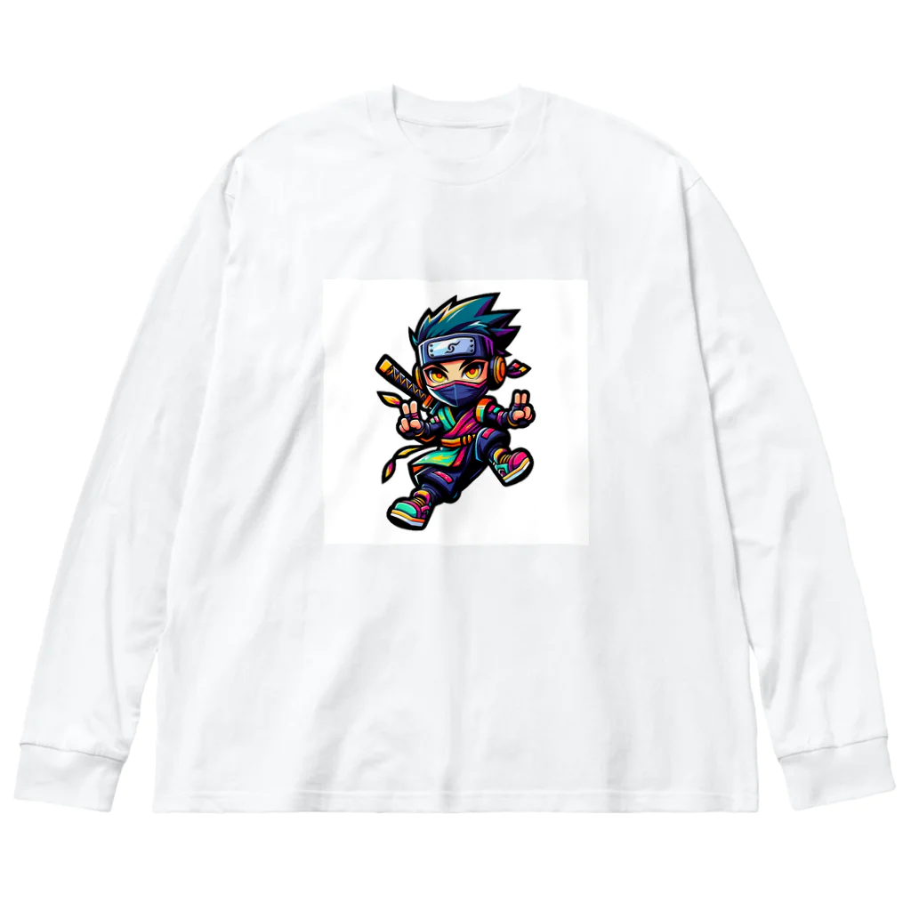 rsrsrsrsrの“Digital Ninja” ビッグシルエットロングスリーブTシャツ