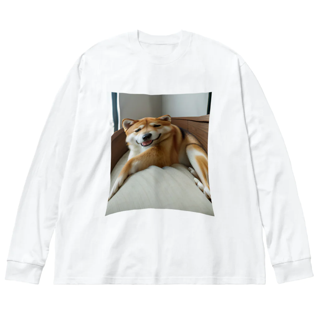【公式】コンプレックス屋さんのデブが着る前から伸びている：犬ver ビッグシルエットロングスリーブTシャツ
