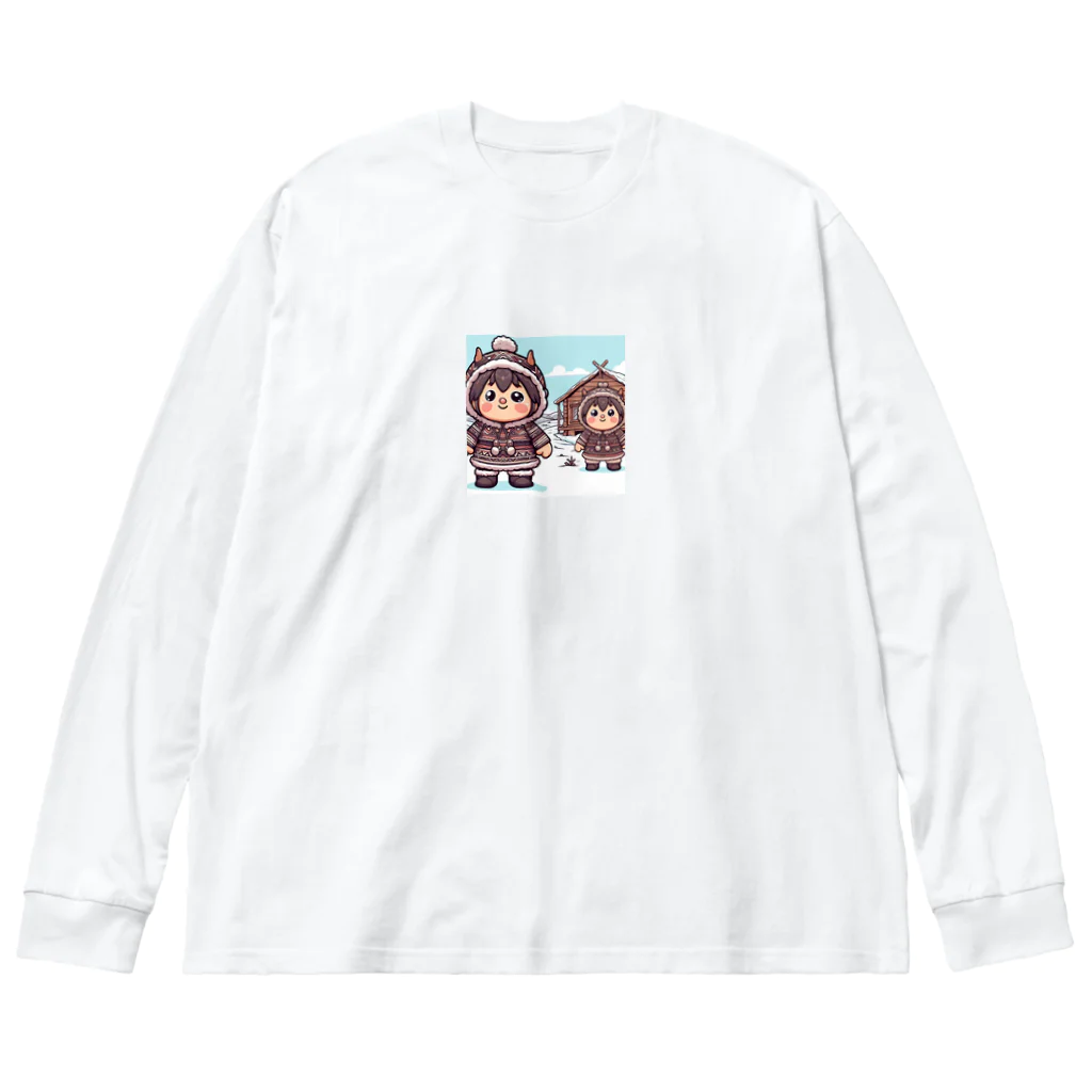 akatsukichanのデフォルメされたアイヌ ビッグシルエットロングスリーブTシャツ