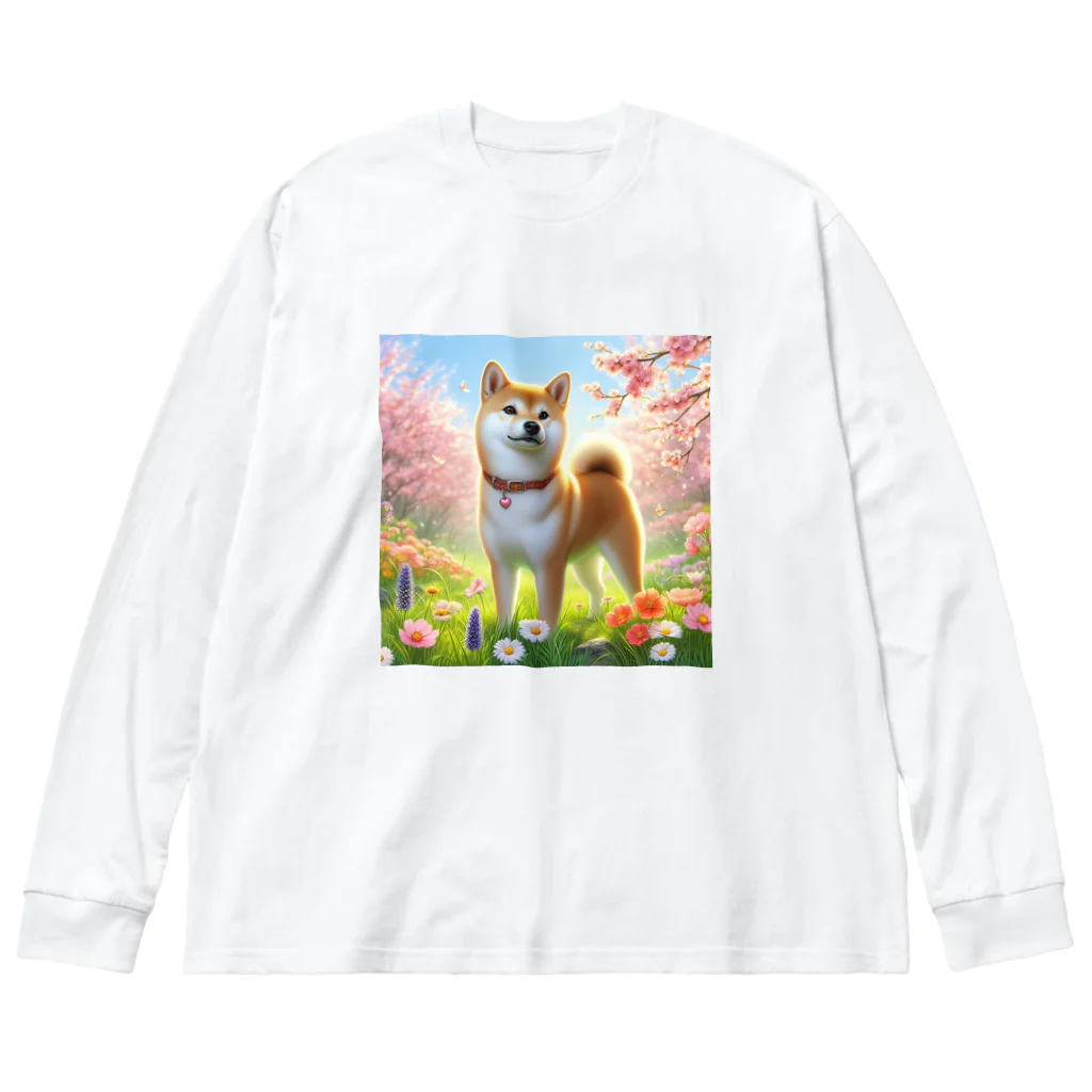 ANTARESの春の柴犬の冒険 Big Long Sleeve T-Shirt