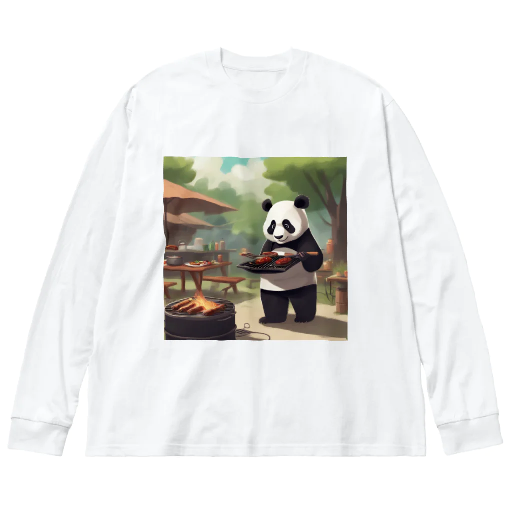 ycm02111968の「食欲をそそるパンダが食事を運びます！」 Big Long Sleeve T-Shirt