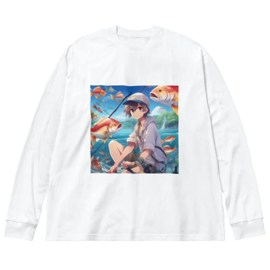 chillfishingの釣りガール爆釣！ ビッグシルエットロングスリーブTシャツ