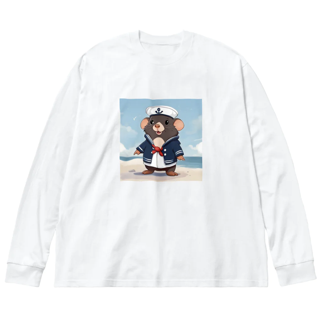 マジカルメッセージのネズミの水兵 Big Long Sleeve T-Shirt