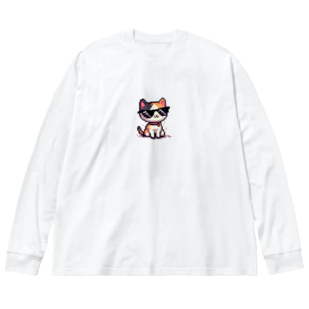 BinaryStoreのサングラスをかけた三毛猫 Big Long Sleeve T-Shirt