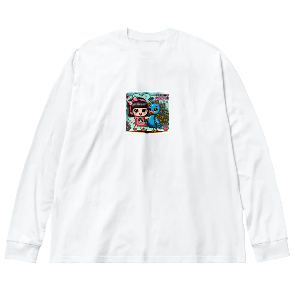 J-Peacockのアニメ風に描かれたこのイラスト ビッグシルエットロングスリーブTシャツ