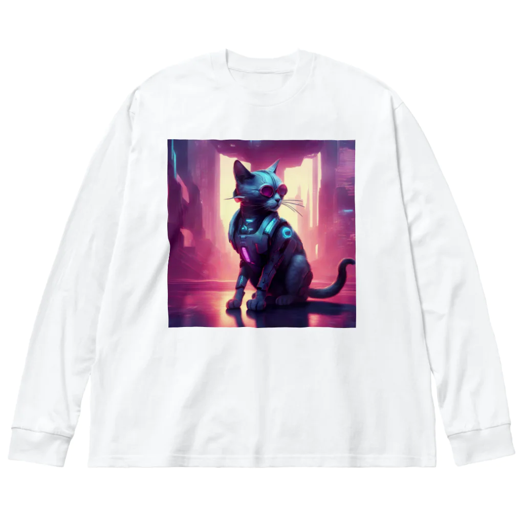 fancygraphicのサイボーグキャット Big Long Sleeve T-Shirt