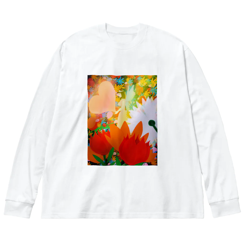 haa-taのお花畑で願う ビッグシルエットロングスリーブTシャツ