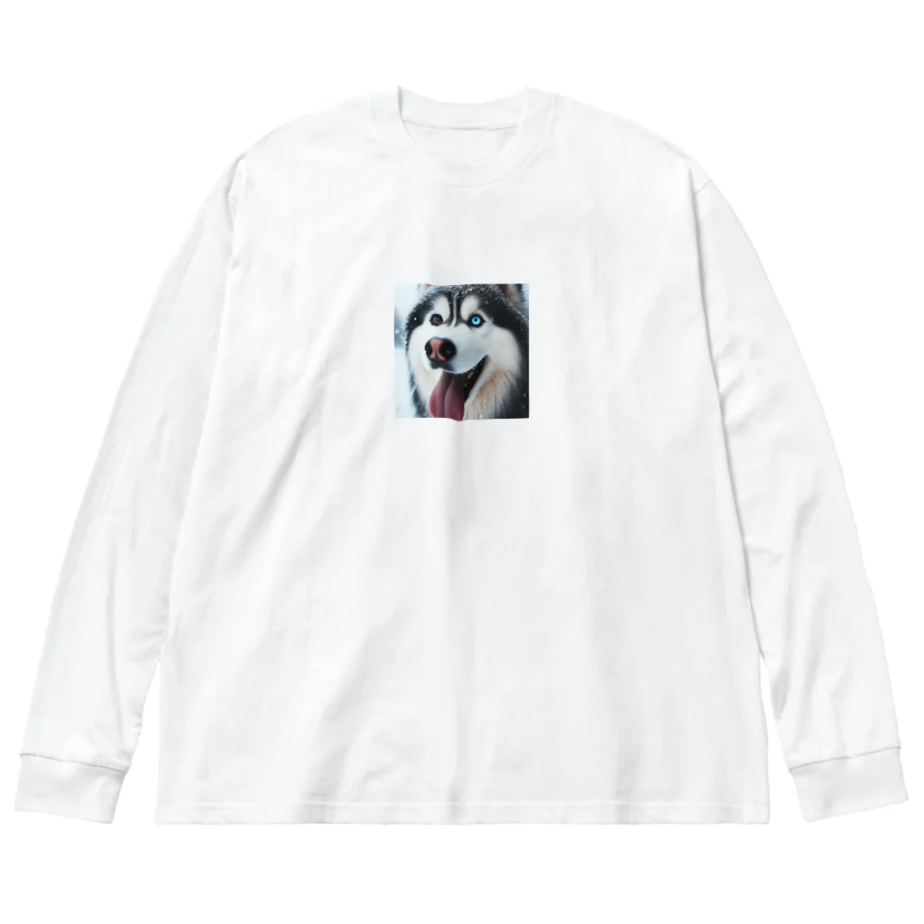 M_Takashiの【ユニークな魅力が溢れるオッドアイハスキー！】 Big Long Sleeve T-Shirt