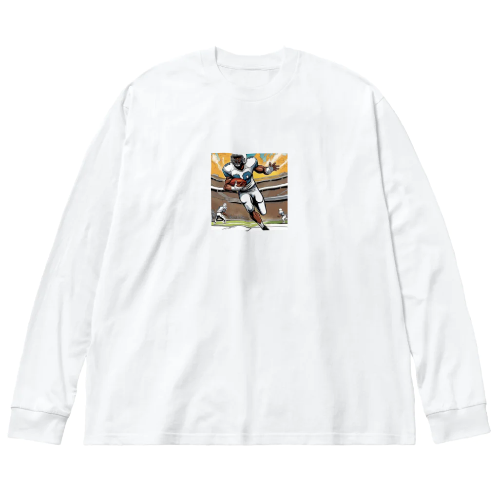 こたつの駆け抜けるアメフト選手 Big Long Sleeve T-Shirt