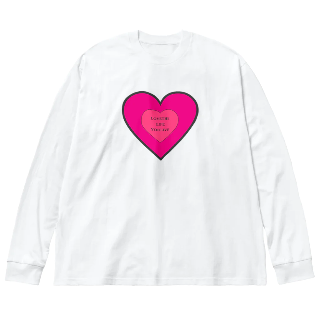 ここらいふのLOVETHELIFEYOULIVE -pink- ビッグシルエットロングスリーブTシャツ