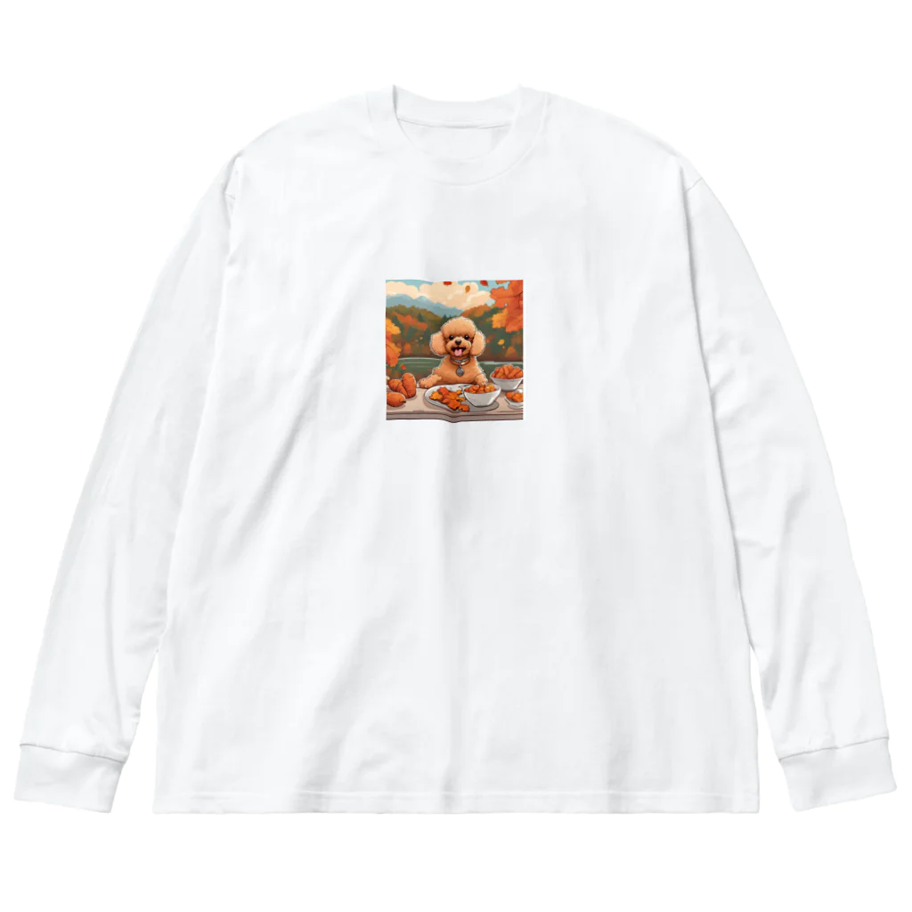 ワンちゃん大好きの秋を楽しむトイプードル Big Long Sleeve T-Shirt