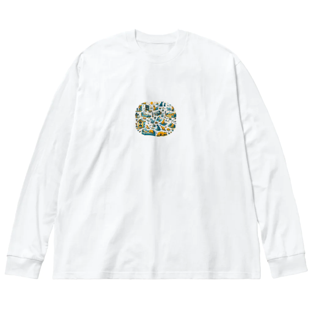 Cat's Canvasのウォーリー猫 Big Long Sleeve T-Shirt