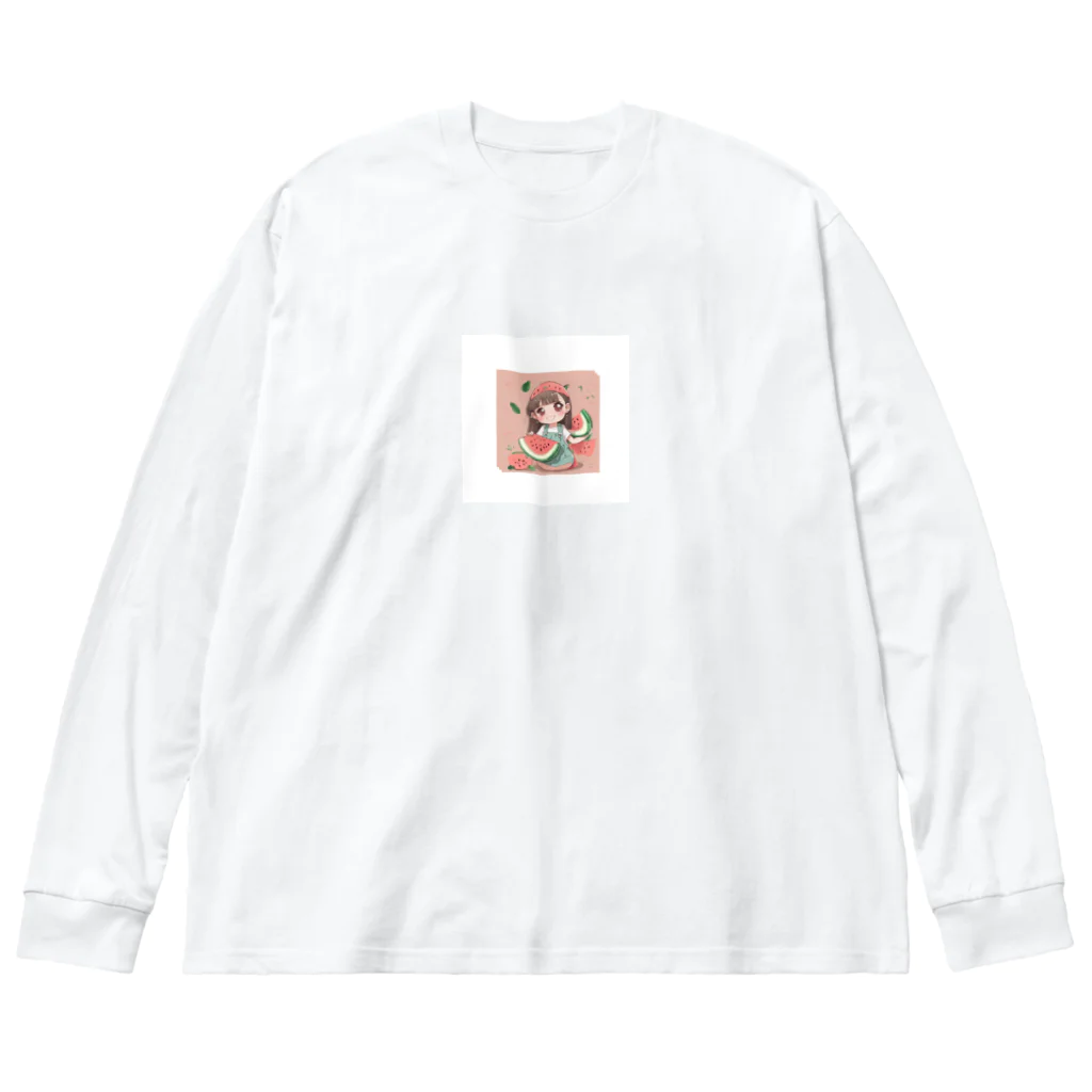 LOEVVEの可愛いメロンさん ビッグシルエットロングスリーブTシャツ