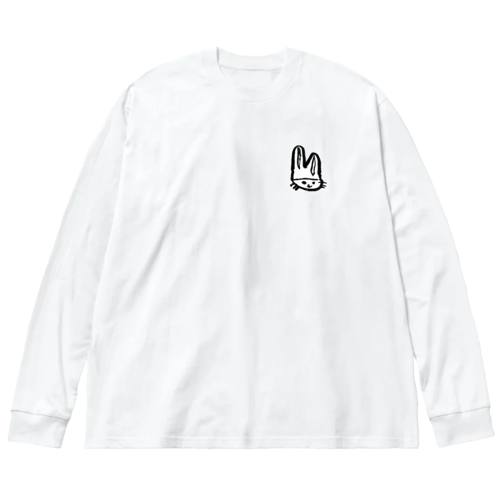 漢字Tシャツ通販の筆うさ墨絵（ふでうさ すみえ） Big Long Sleeve T-Shirt