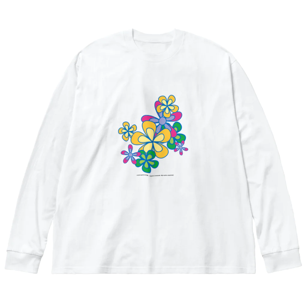 ファンシーTシャツ屋のカラフルフラワーアート Big Long Sleeve T-Shirt