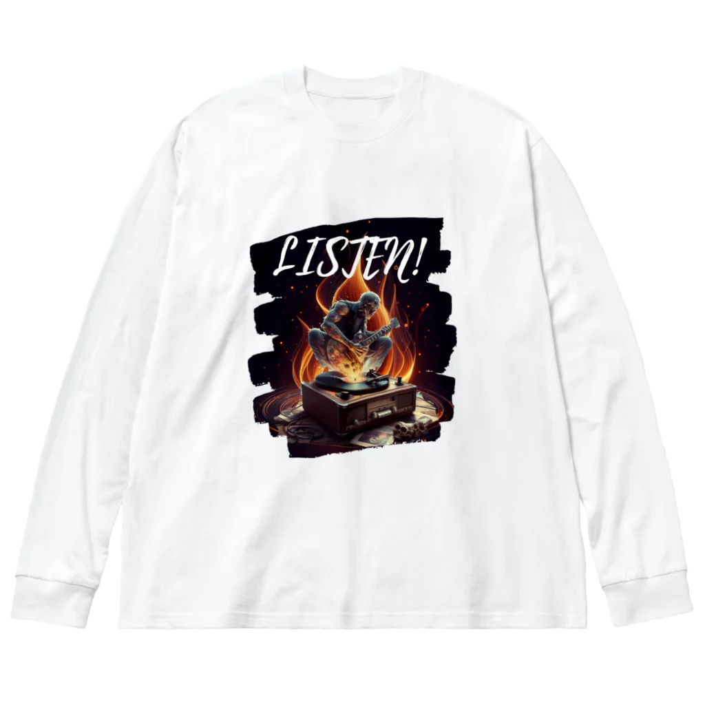 ロック堂のレコードプレイヤー Big Long Sleeve T-Shirt