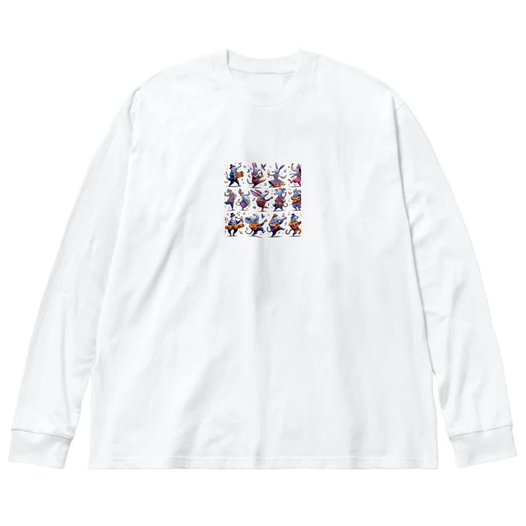 音楽ルー106の踊る動物 Big Long Sleeve T-Shirt