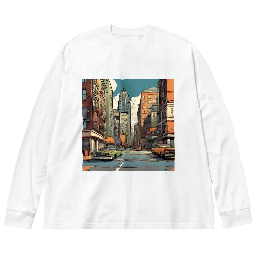 American Comic StyleのAmerican Comic Landscape 4 ビッグシルエットロングスリーブTシャツ