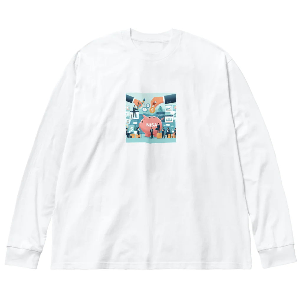 SatokorinのNISAは積立分散投資！ Big Long Sleeve T-Shirt