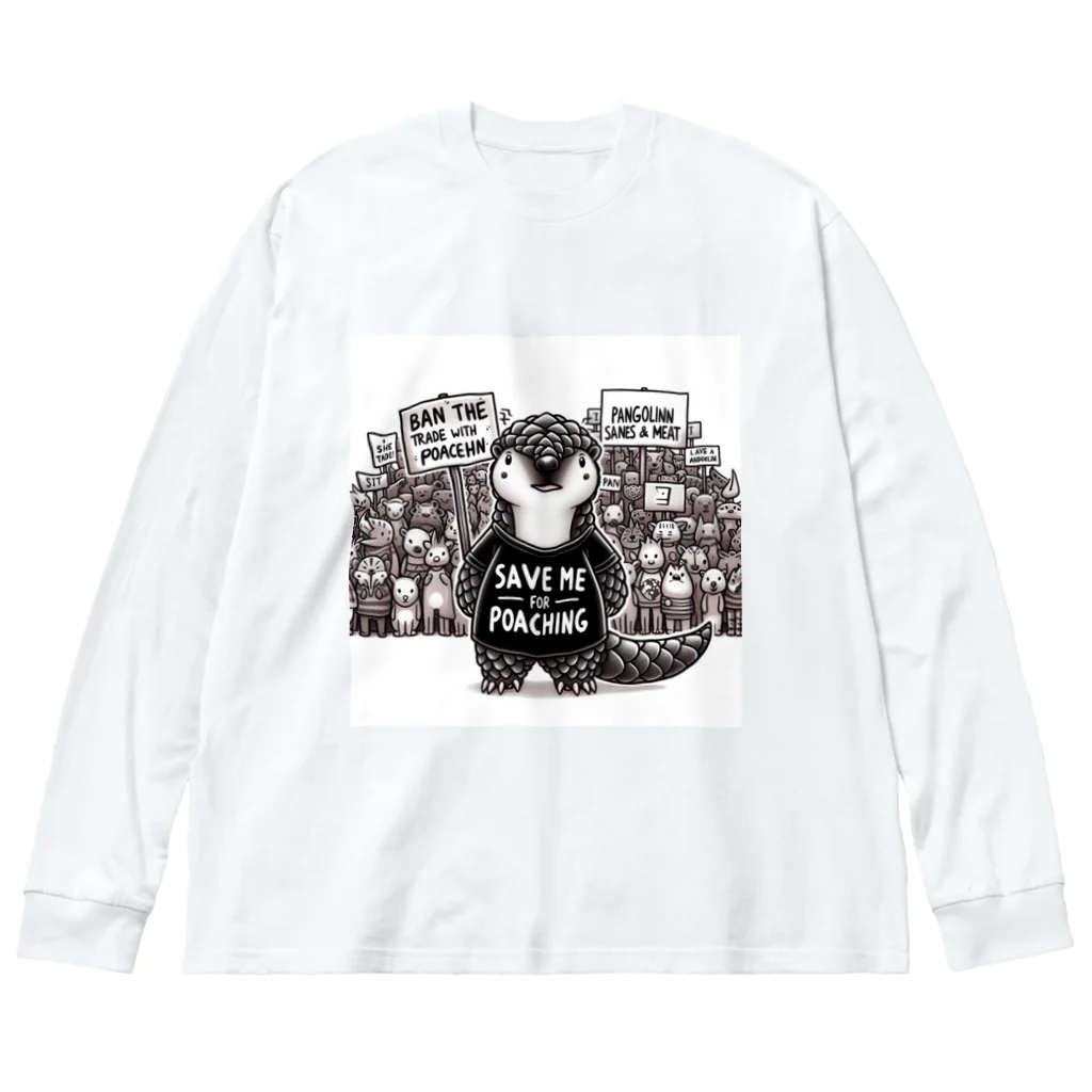 STOP POACHNGのPANGOLIN（センザンコウ） Big Long Sleeve T-Shirt