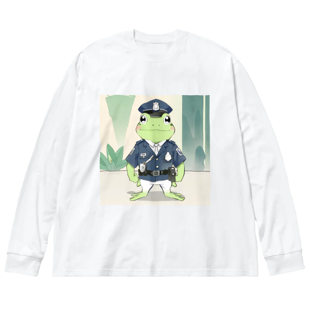 カエルグッズの警官カエル Big Long Sleeve T-Shirt