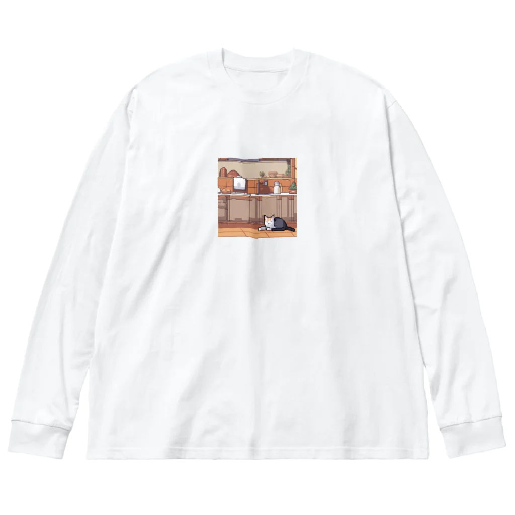 masaのカウンターの上で眠っている猫 Big Long Sleeve T-Shirt