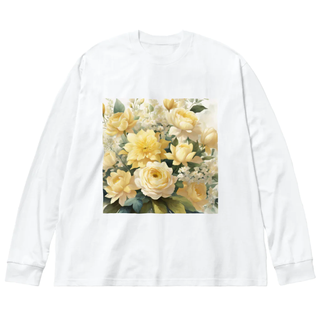 okierazaのペールイエローテーマの花束 Big Long Sleeve T-Shirt