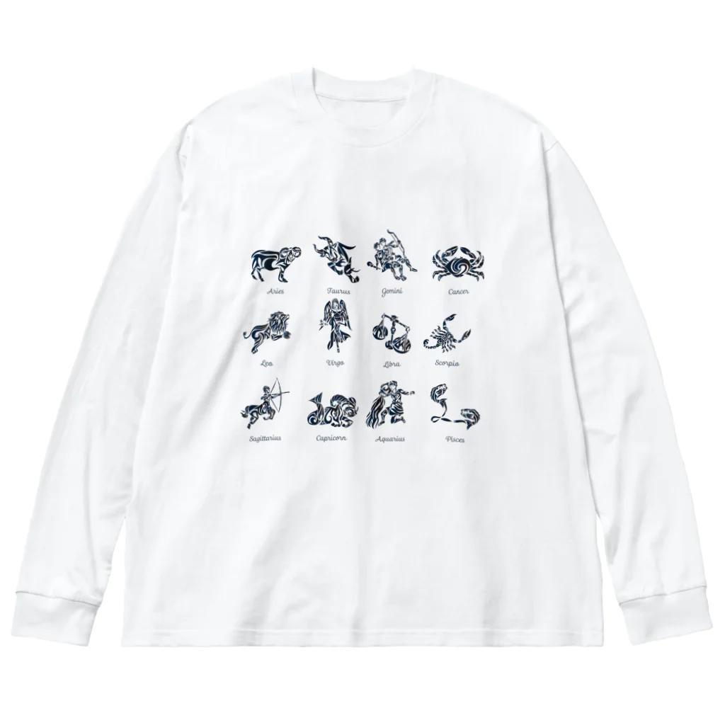 chicodeza by suzuriの12星座一覧 Big Long Sleeve T-Shirt