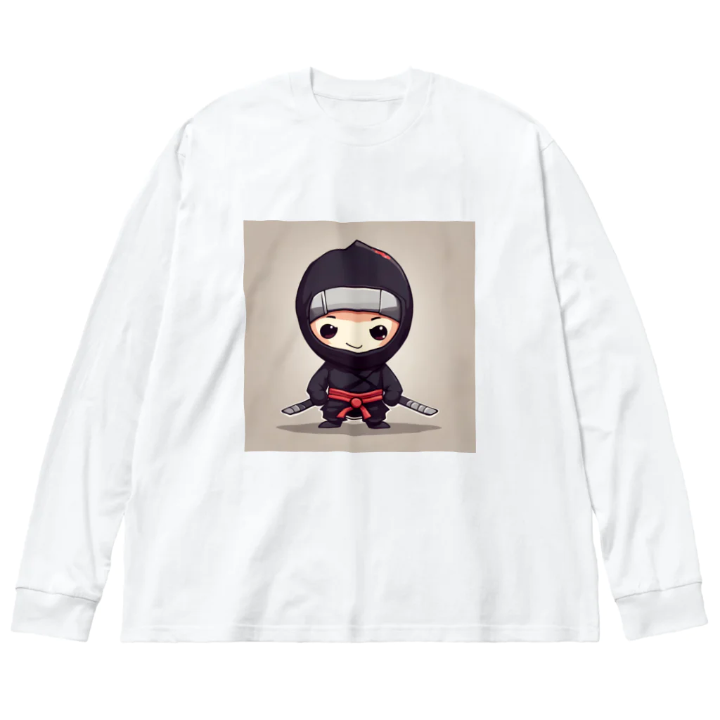 d-design-labのかわいい忍者のイラストグッズ ビッグシルエットロングスリーブTシャツ