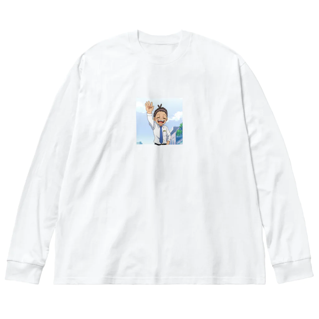 なお（ｻﾗﾘｰﾏﾝ）＠AI使って情報発信中の寝グセ？＠サラリーマン Big Long Sleeve T-Shirt