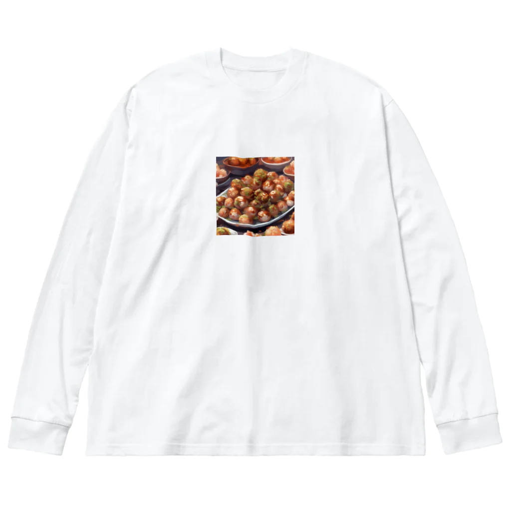 happiness_shopの大阪発祥のご当地グルメ、「大阪たこやき」 Big Long Sleeve T-Shirt