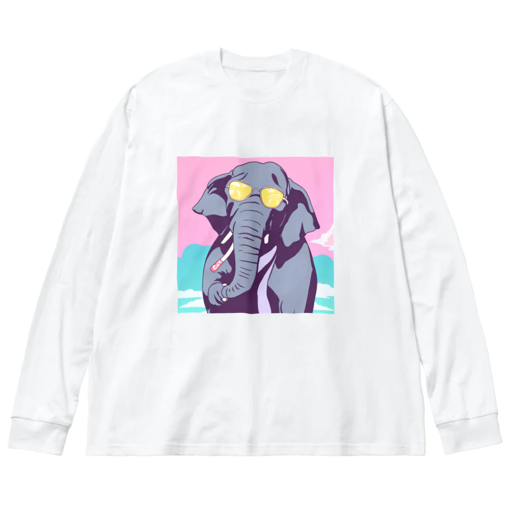 hachicoooのちょい悪ゾウ Big Long Sleeve T-Shirt