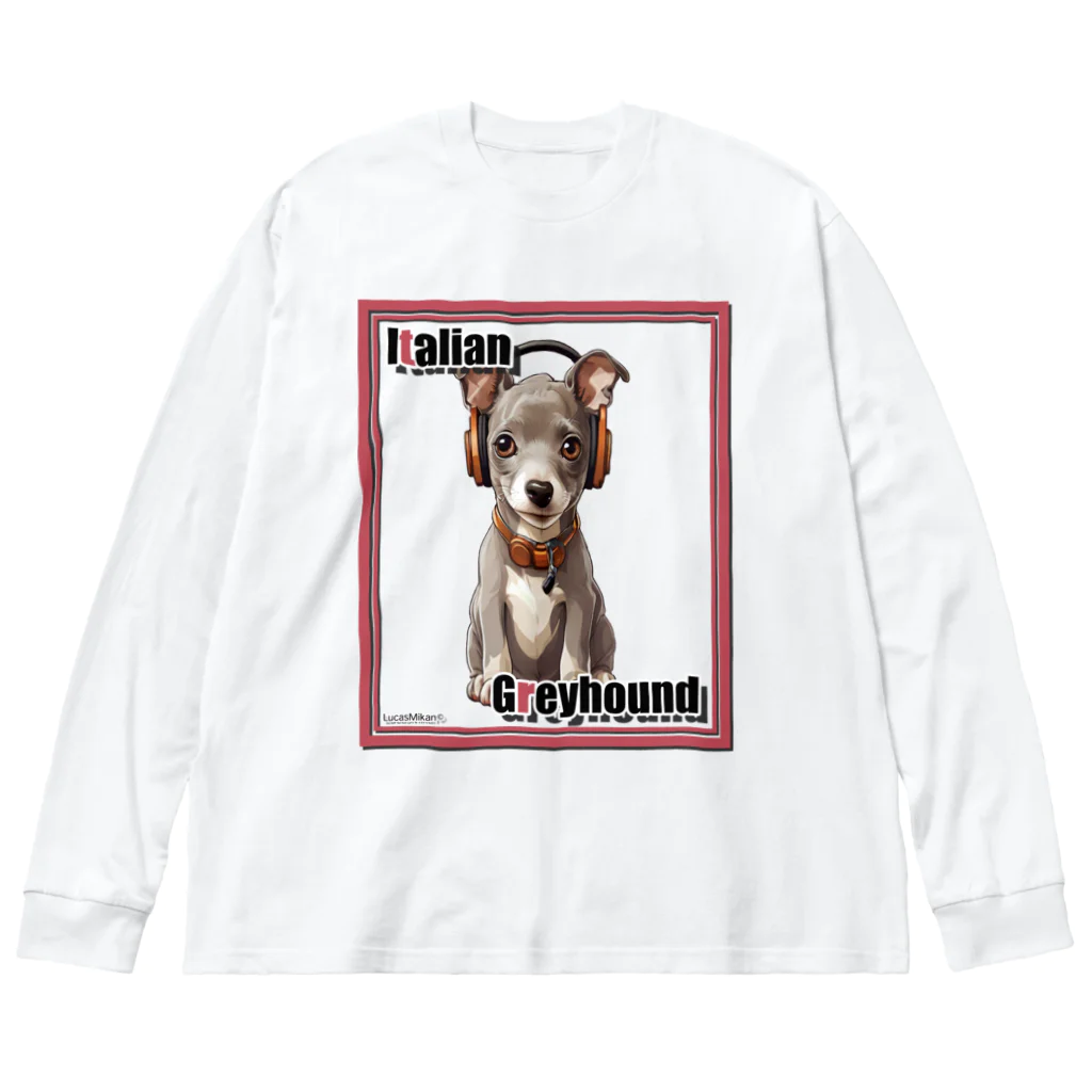 LUCASMIKAN Shopの集まれ犬好き / Gathering Dog Lover (Italian greyhound) ロングTシャツ・パーカーなど Big Long Sleeve T-Shirt