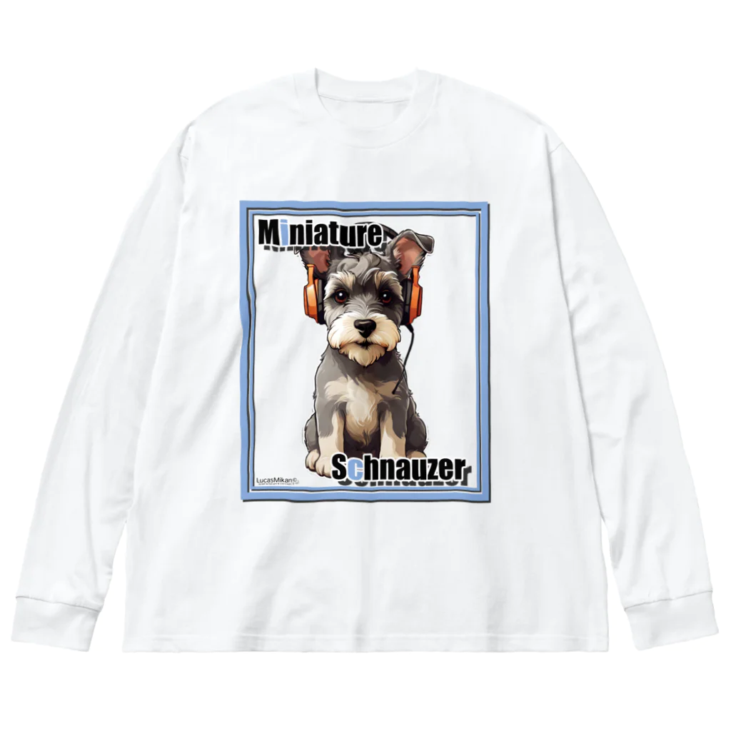 LUCASMIKAN Shopの集まれ犬好き / Gathering Dog Lover (Schnauzer) ロングTシャツ・パーカーなど Big Long Sleeve T-Shirt