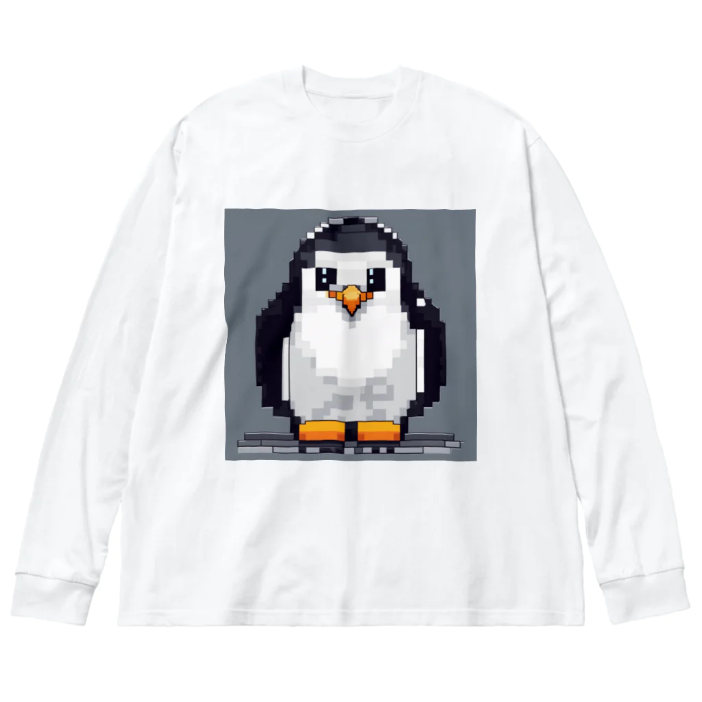 hakusyuuの優しい眼差しペンギン ビッグシルエットロングスリーブTシャツ