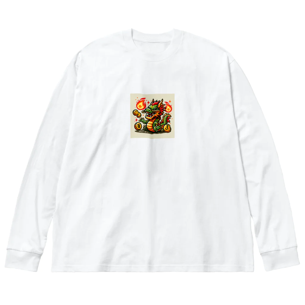 wtr3045のゴールドドラゴン Big Long Sleeve T-Shirt