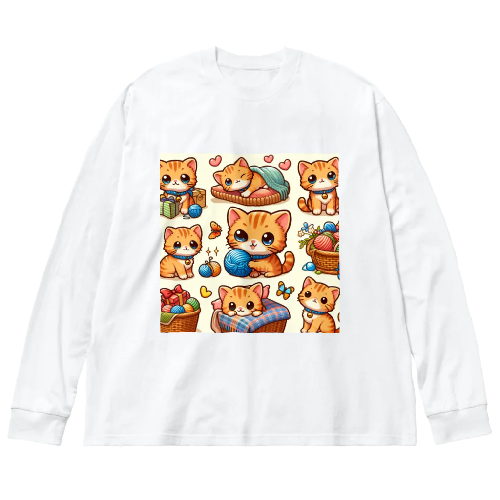 yos-1292583のねこニコばん ビッグシルエットロングスリーブTシャツ