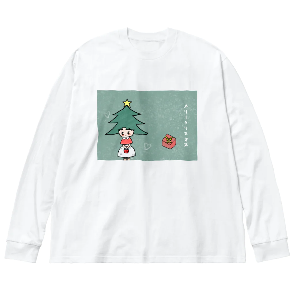 neokiwaruiのクリスマスガール ビッグシルエットロングスリーブTシャツ