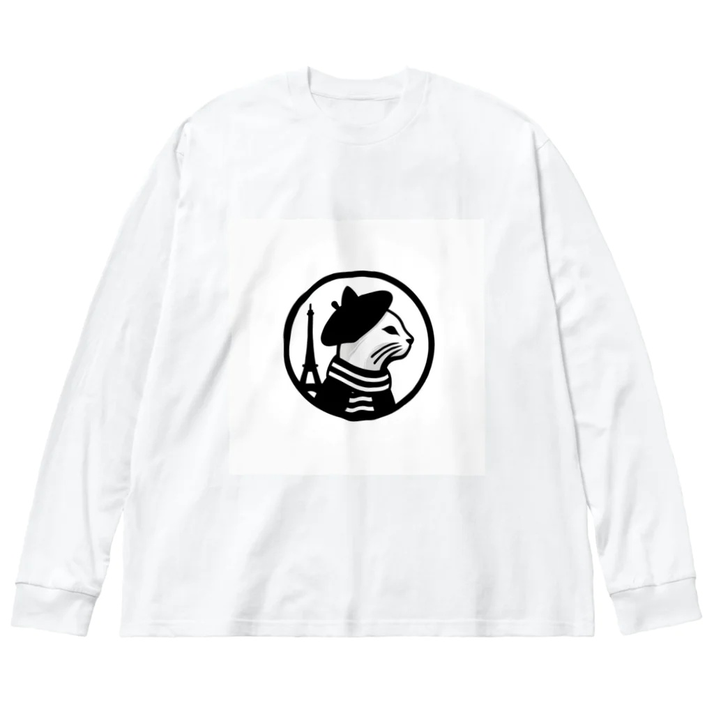 erimint_atelierのパリジャンキャット Big Long Sleeve T-Shirt