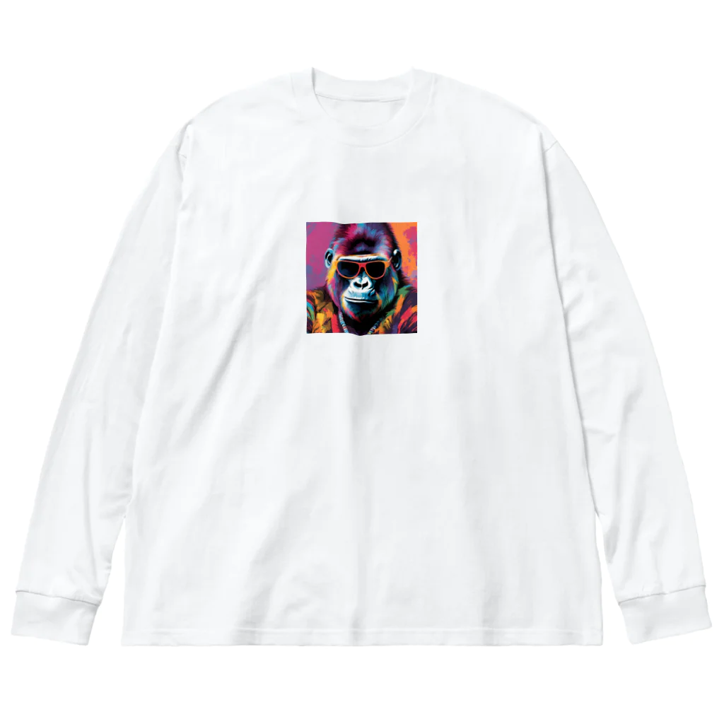 Rabbitのネオンカラーゴリラくん Big Long Sleeve T-Shirt