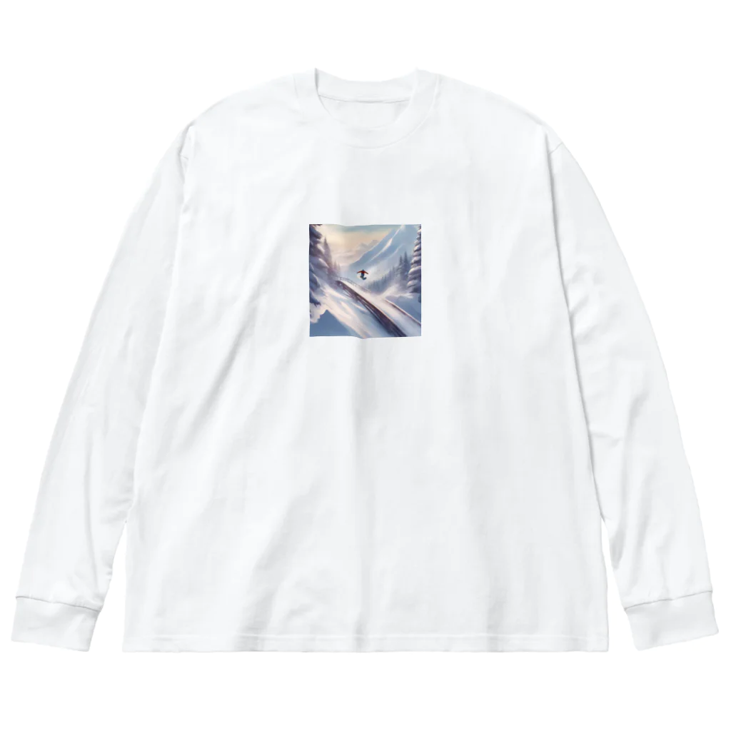 taka_nirvanaの鮮やかなスノーボーダー ビッグシルエットロングスリーブTシャツ