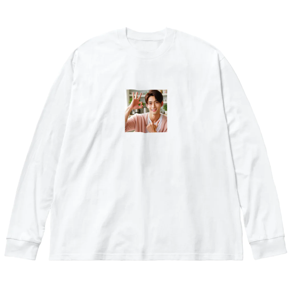 otobokemama06の爽やかな笑顔に元気いっぱい ビッグシルエットロングスリーブTシャツ