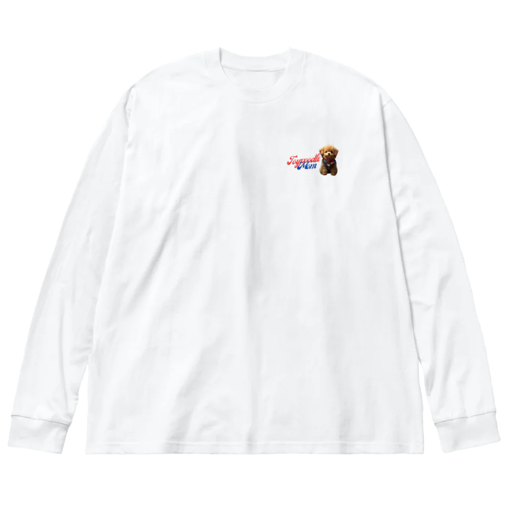 Mellow-Skyの刺繍とトイプー 루즈핏 롱 슬리브 티셔츠