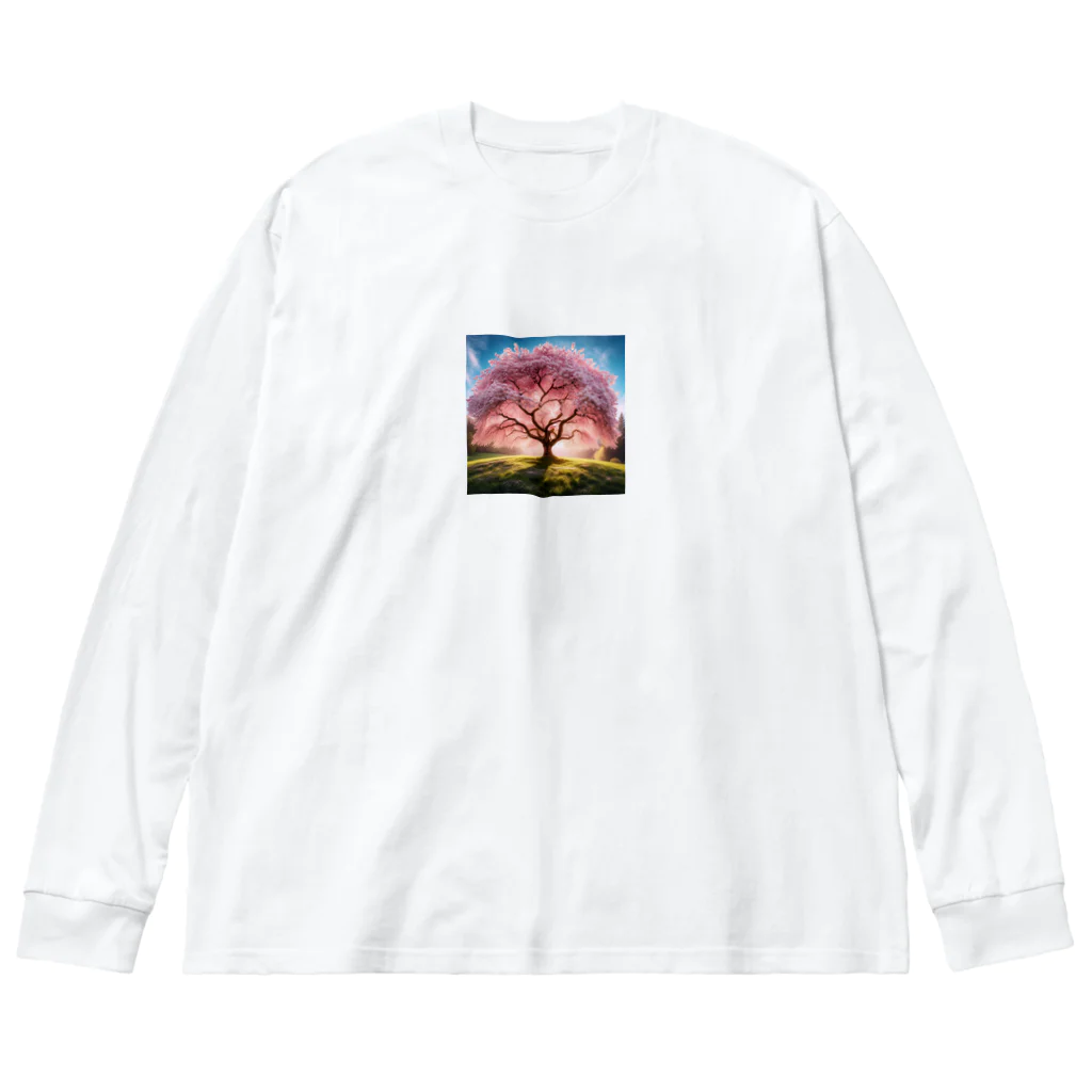 ニコショップの桜の木 ビッグシルエットロングスリーブTシャツ