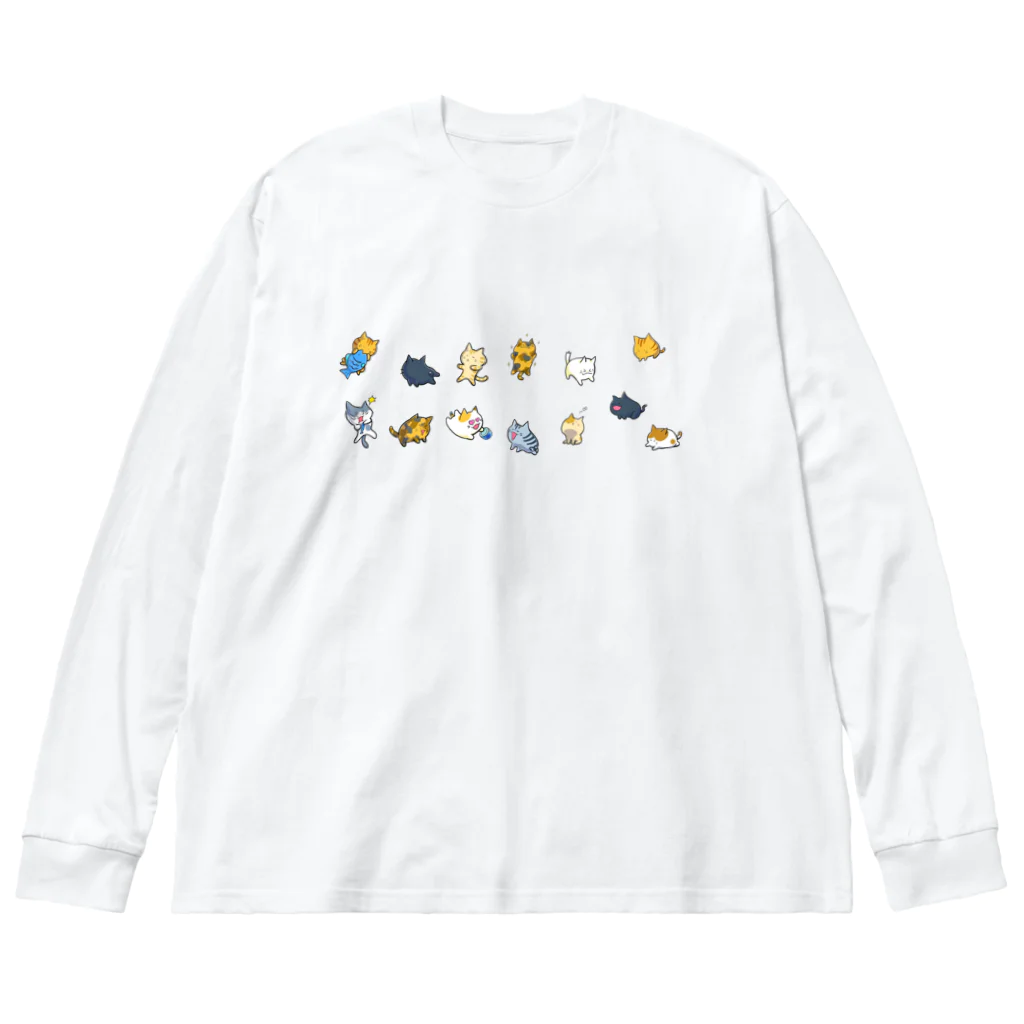 もふもふ堂の猫たちの集会 Big Long Sleeve T-Shirt